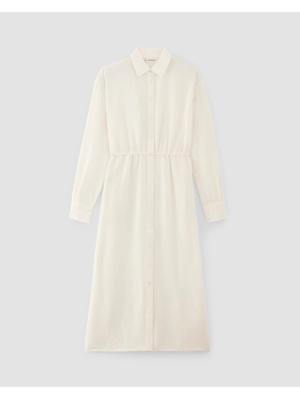 Everlane The Mini Jacquard Stripe Shirt Dress Cream Midi Minimalist Size Xl Wmns